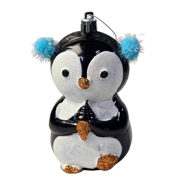 Penguin Christmas Ornament Shatterproof Hanging Plastic Holiday Decoration Bird - Picture 1 of 8